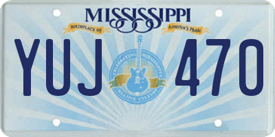 MS license plate YUJ470