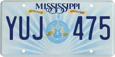MS license plate YUJ475