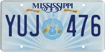 MS license plate YUJ476