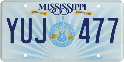 MS license plate YUJ477