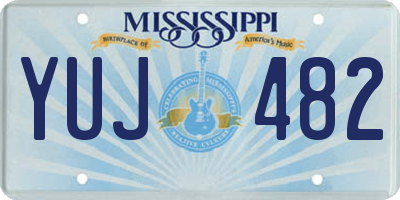 MS license plate YUJ482