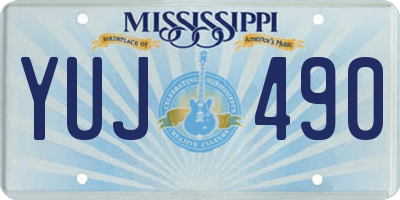 MS license plate YUJ490