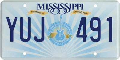 MS license plate YUJ491
