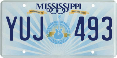 MS license plate YUJ493