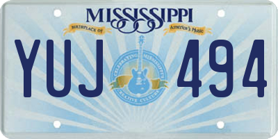 MS license plate YUJ494