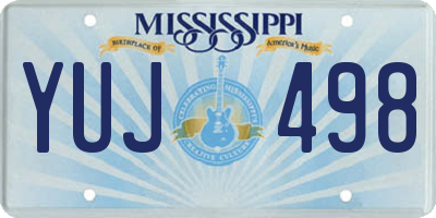 MS license plate YUJ498