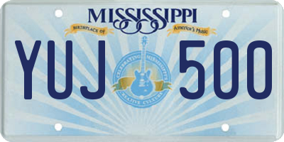 MS license plate YUJ500