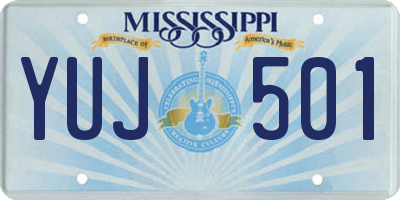MS license plate YUJ501