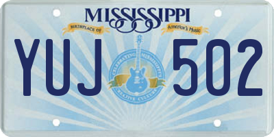MS license plate YUJ502