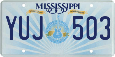 MS license plate YUJ503