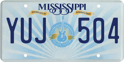 MS license plate YUJ504