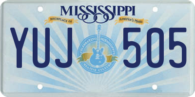MS license plate YUJ505