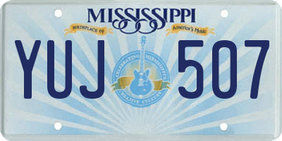 MS license plate YUJ507