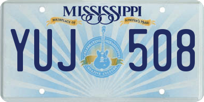 MS license plate YUJ508