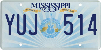 MS license plate YUJ514