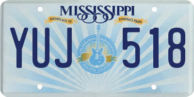 MS license plate YUJ518