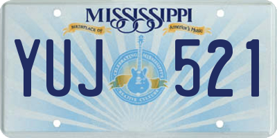 MS license plate YUJ521