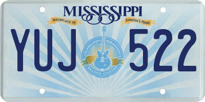 MS license plate YUJ522