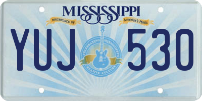 MS license plate YUJ530