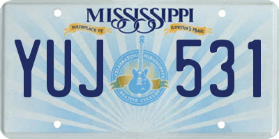 MS license plate YUJ531