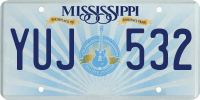MS license plate YUJ532