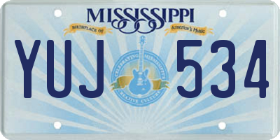 MS license plate YUJ534