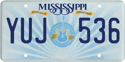 MS license plate YUJ536