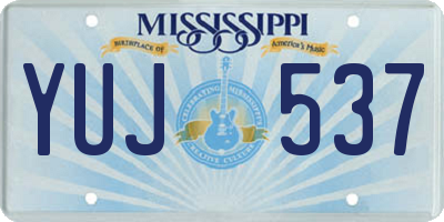 MS license plate YUJ537
