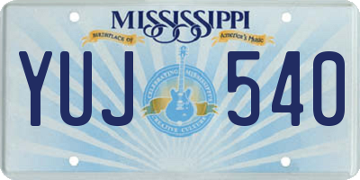 MS license plate YUJ540