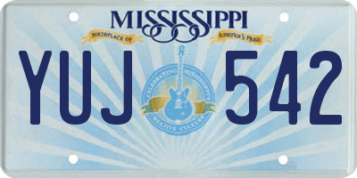 MS license plate YUJ542