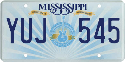 MS license plate YUJ545