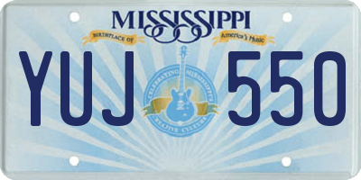 MS license plate YUJ550