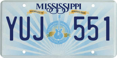 MS license plate YUJ551