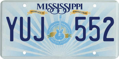 MS license plate YUJ552