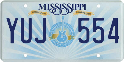 MS license plate YUJ554