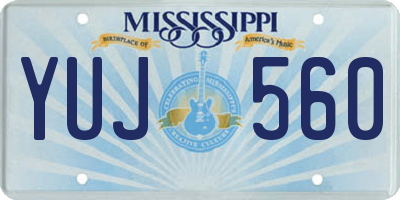 MS license plate YUJ560
