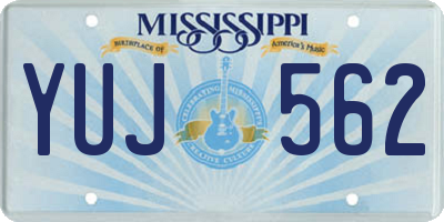 MS license plate YUJ562