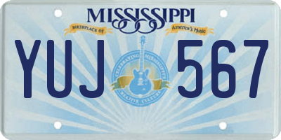 MS license plate YUJ567