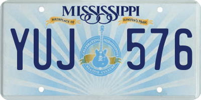 MS license plate YUJ576