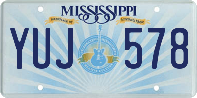 MS license plate YUJ578
