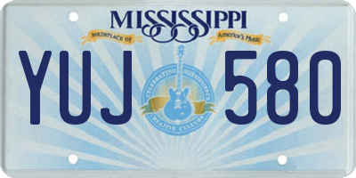 MS license plate YUJ580
