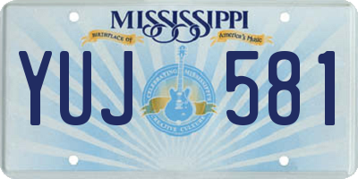 MS license plate YUJ581