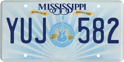 MS license plate YUJ582