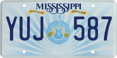 MS license plate YUJ587