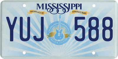 MS license plate YUJ588