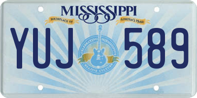 MS license plate YUJ589
