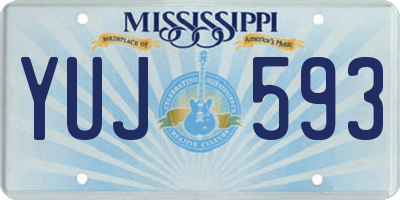 MS license plate YUJ593