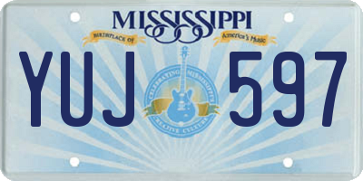 MS license plate YUJ597