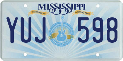 MS license plate YUJ598