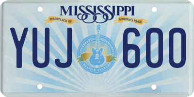 MS license plate YUJ600
